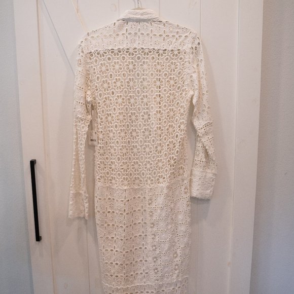 NWT Free People Women's White One Yesenia Floral Lace Crochet Button Maxi Top - Picture 10 of 14
